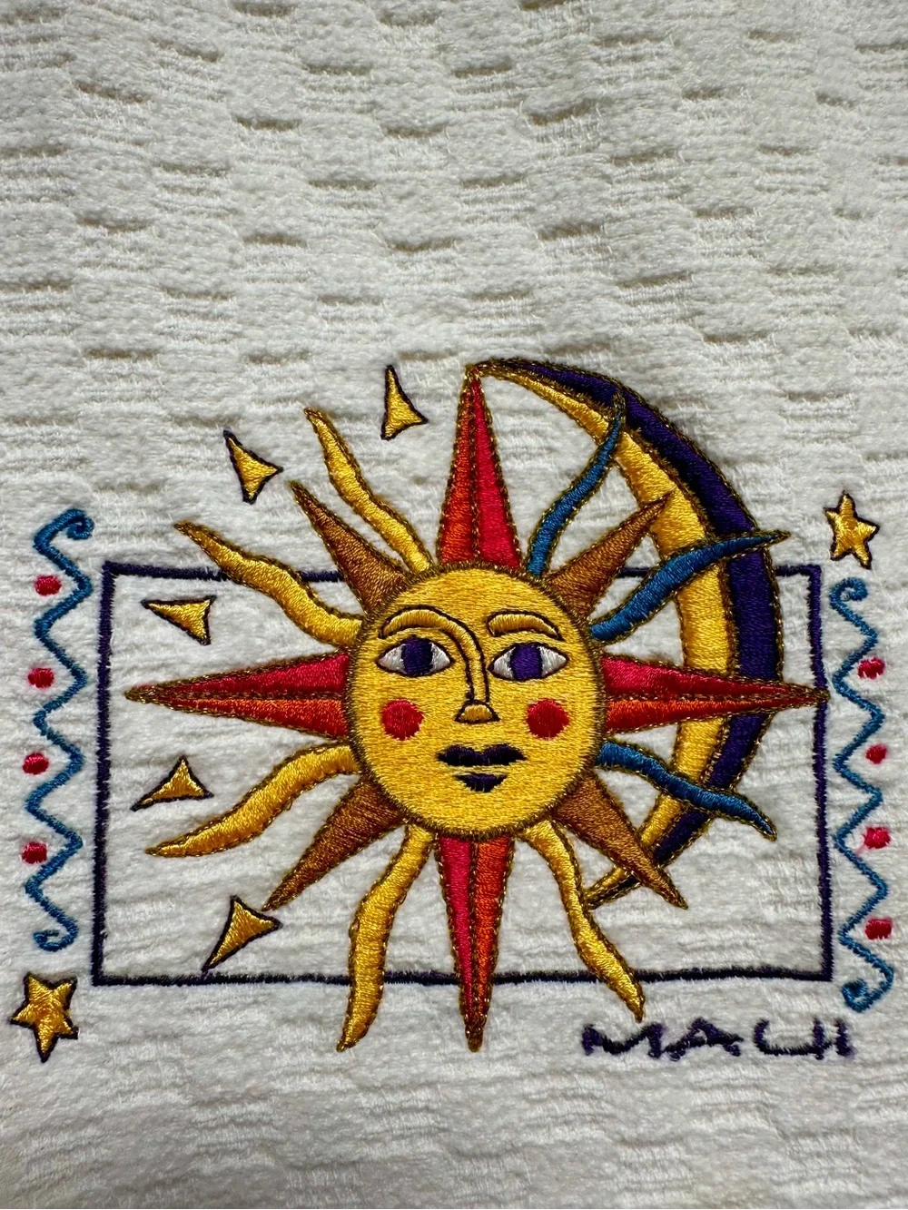 VTG 90S SGT LEISURE SWEATSHIRT PULLOVER MAUI HAWAII CELESTIAL EMBROIDERED XL